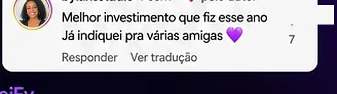 Comentário de cliente no Instagram sobre o ProveiFy
